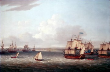  Habana Pintura al %C3%B3leo - Flota británica entrando en las batallas navales de La Habana